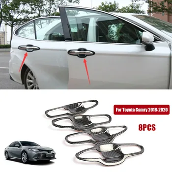 

For Toyota Camry 2018-2020 Carbon Fiber Door Handle Bowl Protector Cover Trim New And High Quality