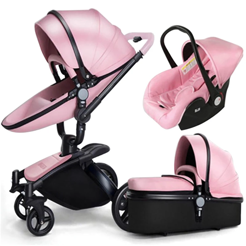 1 В 2/3 детская прогулочная коляска складная двухсторонняя тележка портативный Зонт с троллейбусом дорожная сумка для коляски Jogger дорожная система для детей - Цвет: 3 in 1 Pink