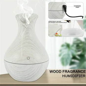 

ELOOLE Ultrasonic 130ML Air Humidifier USB Wood Grain Essential Oil Diffuser Aromatherapy Mist Maker with LED Light For Home Car