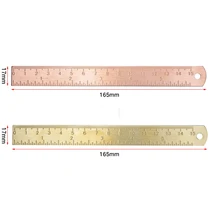 Règle en laiton Vintage, marque page, or Rose, règle droite de mesure, outil de dessin de peinture sur métal, papeterie scolaire, 15 cm, 1 pièce