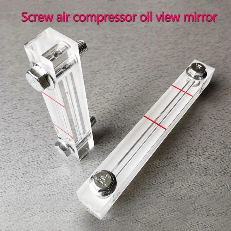 Schroef luchtcompressor oliespiegel oliepeilmeter olievenster centraal