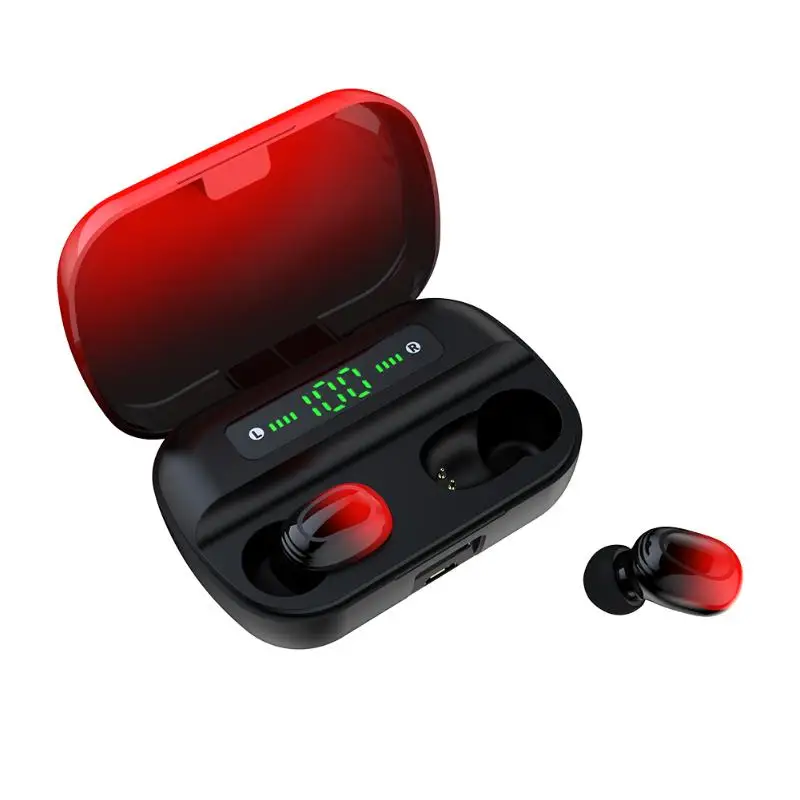 TWS 5,0 Bluetooth гарнитура градиентная стерео гарнитура с шумоподавлением светодиодный цифровой дисплей с 1500 мАч зарядный чехол для Android IOS