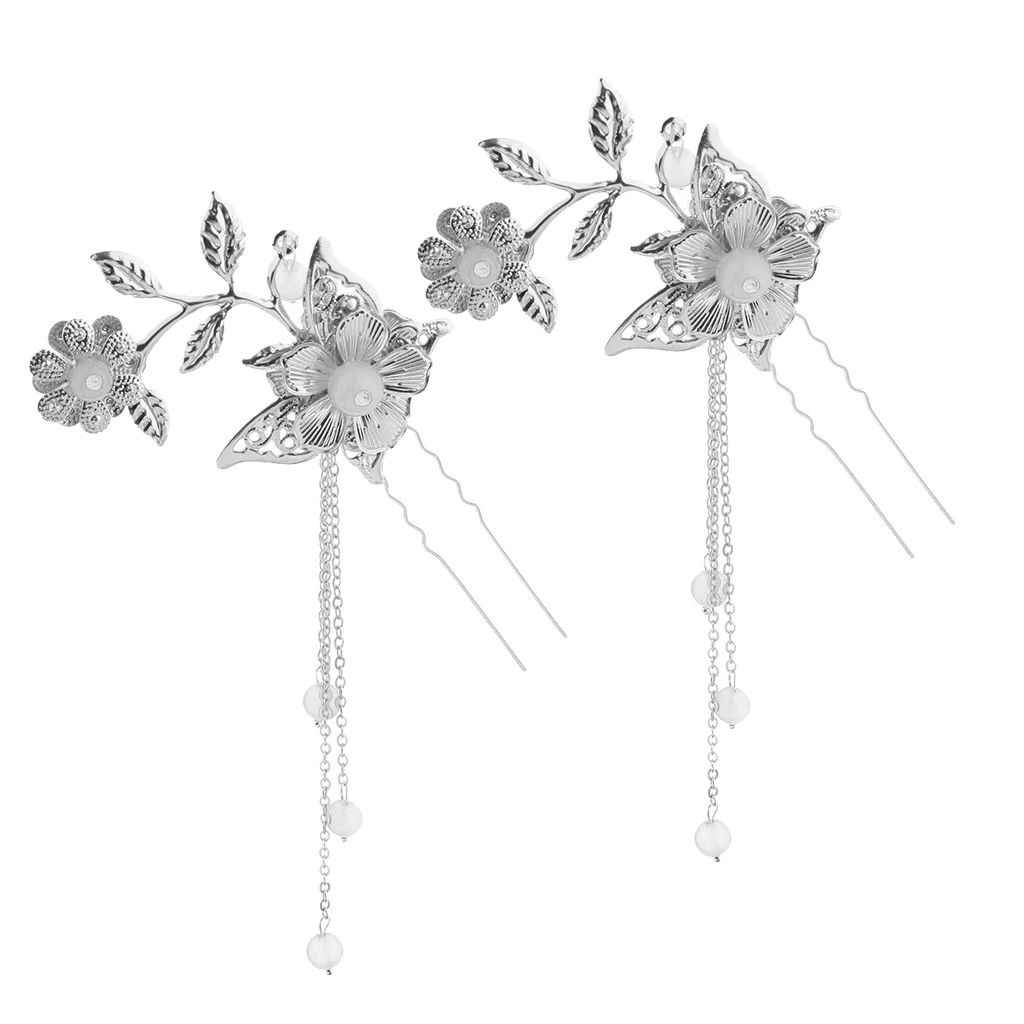 Pack of 2 Vintage Chinese Style Play Fancy Hair Lady Hair Clip U Pin Hanfu Dress