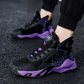 

New basketball three-color couple shoes absorption non-slip men's basketball shoes Comfortable Male Student Tenis Feminino