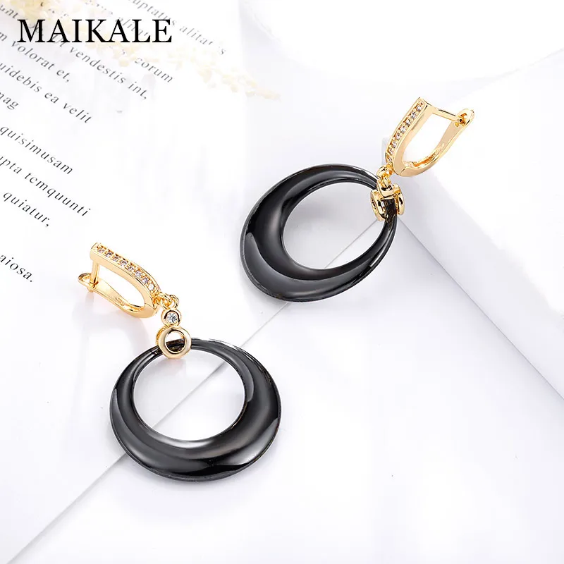Женские Простые керамические серьги MAIKALE трендовые медные большие с кубическим