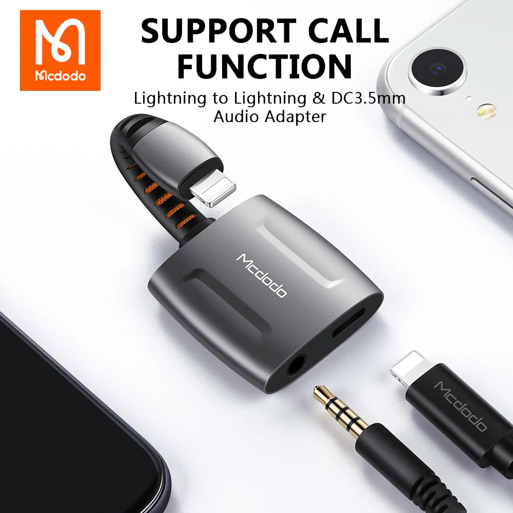 

Mcdodo Lightning To 3.5mm Aux Audio Adapter OTG Jack Call Earphone Charging Converter Splitter For iPhone 13 12 11 Pro Max iPad