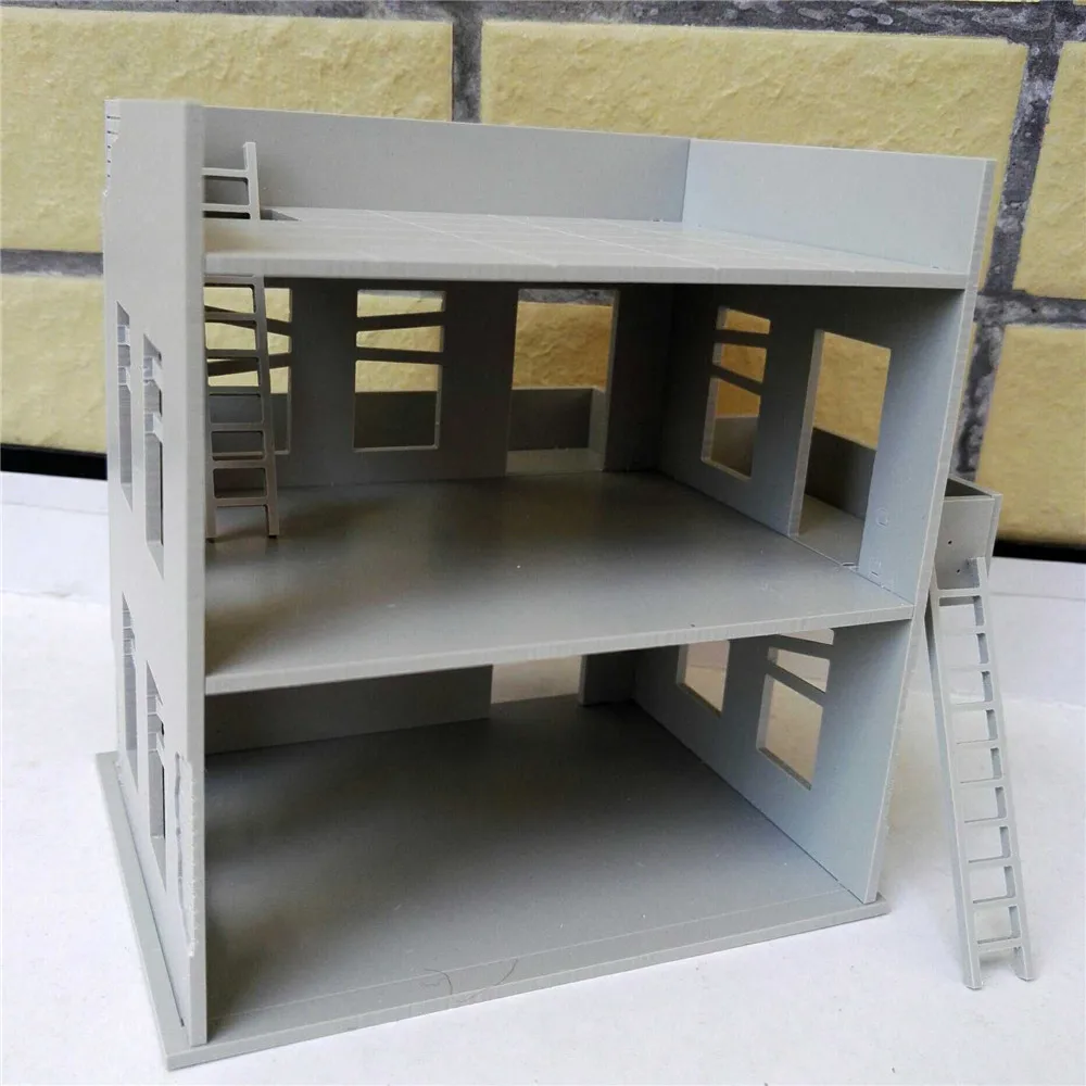 1:72 Model Railway Scenery Ruin Building Abandoned Architecture Damaged Kits Sand Table Layout Landscape - Image 3