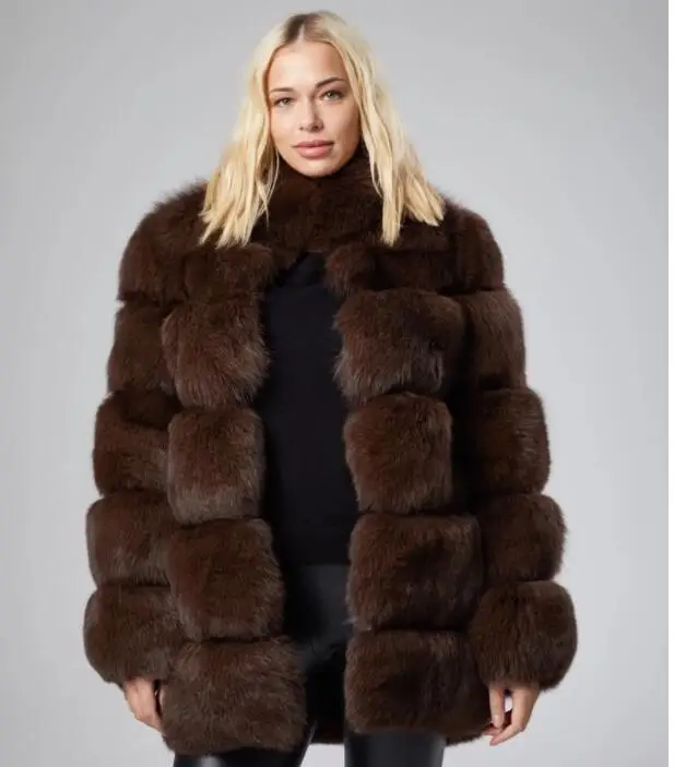 High Fashion Warm Thickness Winter Coat Women Loose Luxury Lady Natural Real Fox Fur Women Coat Quality New Women Warm Fur Coat
