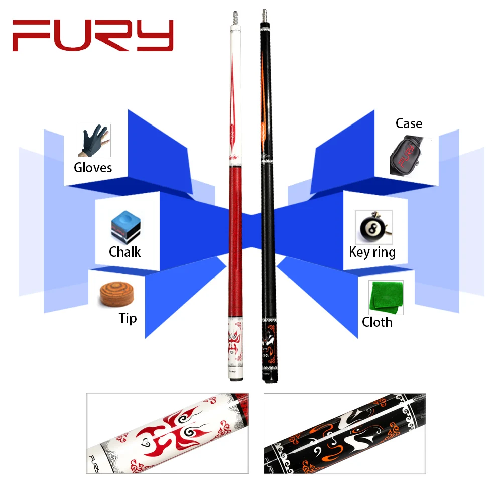 Серия FURY OP бильярдный кий 11 75 мм/12 мм Tiger Everest наконечник 147 см длина кленовый вал 10