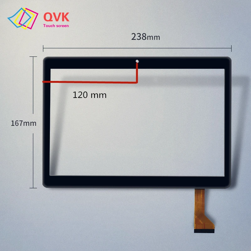 

10.1Inch 2.5D Black white 237*167 mm Tablet PC Capacitive Touch Screen Digitizer Sensor External Glass Panel For Mediatek KT107
