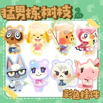 

Japan Anime Cute Animal Crossing Acrylic Cute Shaped JINGJIANG Keychain Fashion Game Animal Crossing Pendant Keyring Switch