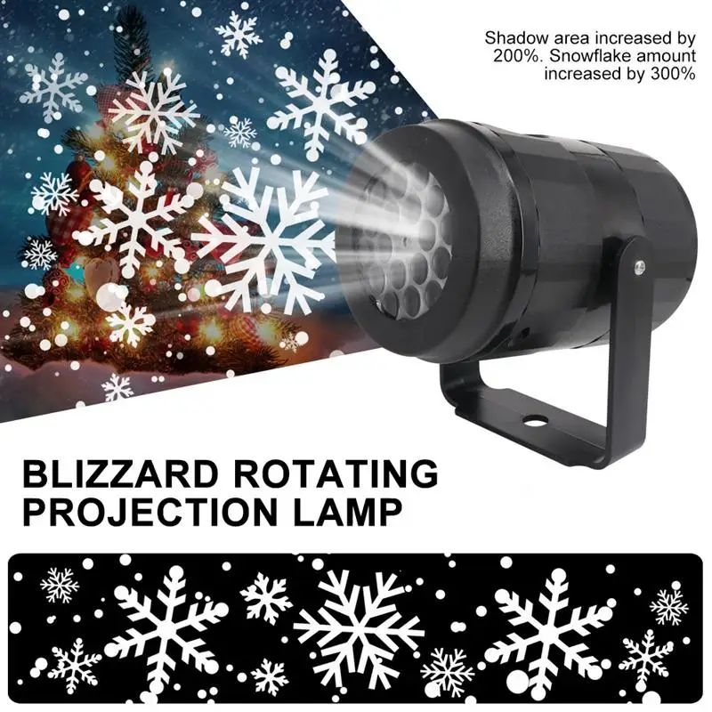 Рождественский снежинка лазерный светильник прожектор с эффектом снегопада движущийся Снег Открытый сад лазерный проектор лампа для новогодних вечерние Декор