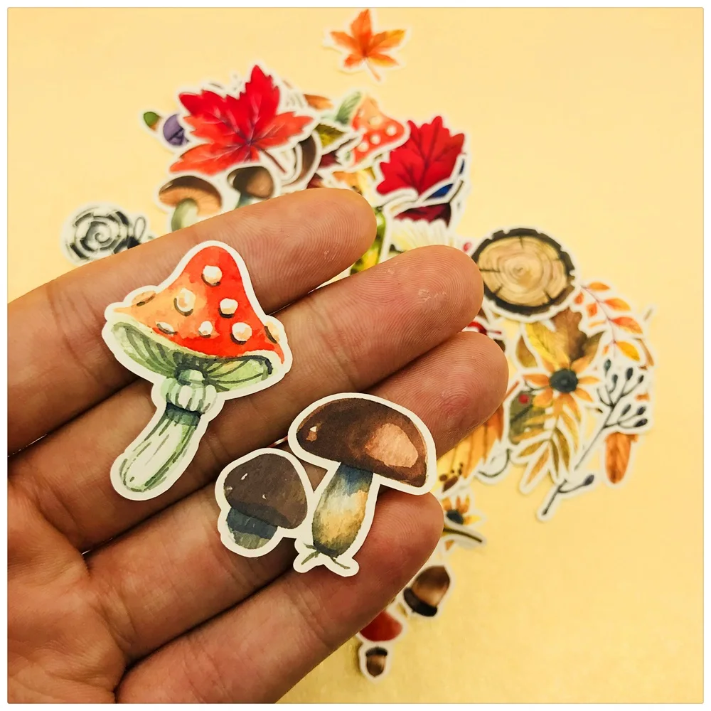 49Pcs/Set Travel Vintage Autumn Maple Leaves Sticker DIY Craft Scrapbooking Album Junk Journal Happy Planner Decorative Stickers