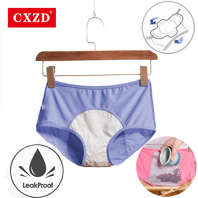 

CXZD Leak Proof Menstrual Period Panties Women Underwear Physiological Cotton Briefs Plus Size Lingerie Waterproof Panties