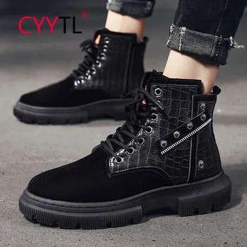 

CYYTL Men Shoes Men's Autumn Footwear Men's Boots Fashionable Casual Shoes Black Leather Waterproof Antiskid high-top Young