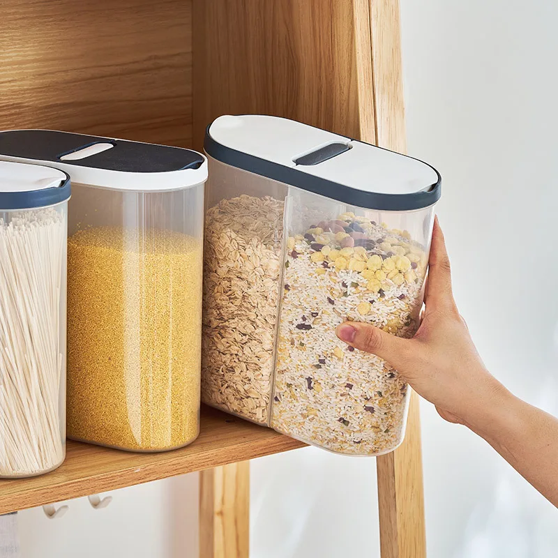 Kitchen storage box rice storage box food storage container food storage box storage box Plastic Storage Container Pasta Rice Dispenser Cereals Organizer Boxes Cabinet Fridge Storage Jars Home Kitchen Accessories