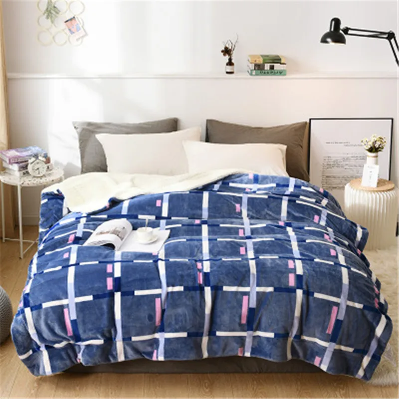 DIDIHOU теплое плотное офисное домашнее одеяло, флисовое двустороннее одеяло для кровати и дивана, переносное автомобильное одеяло - Цвет: printed1