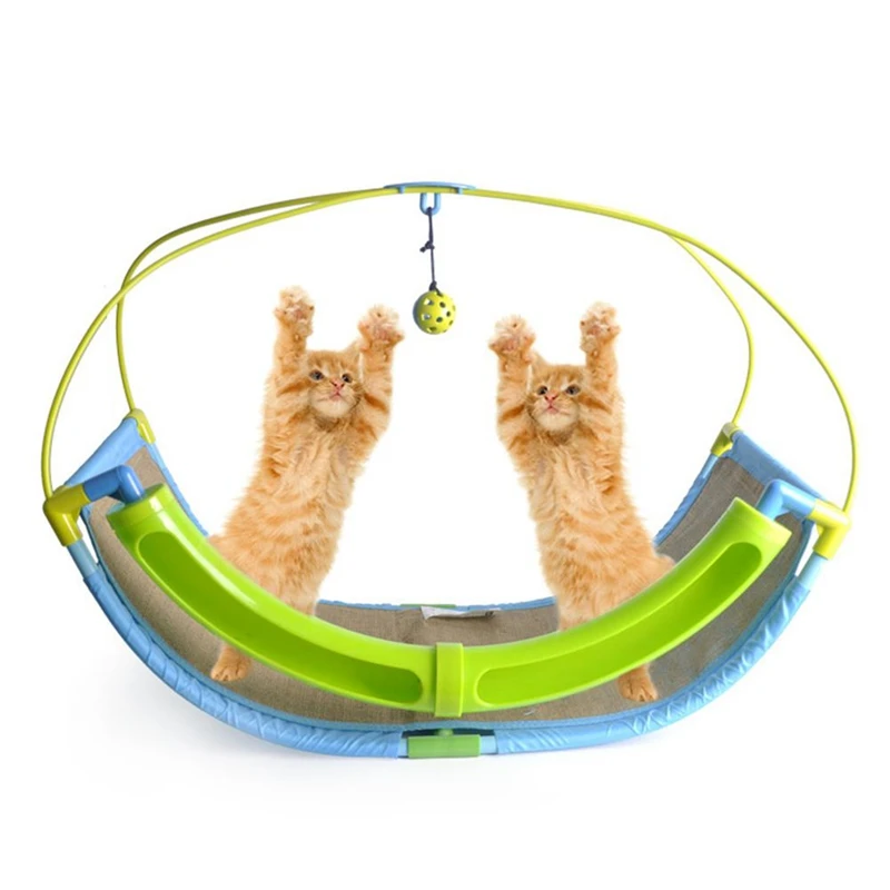 Игрушка для кошек рокер льняной холст качели кошка диван кошка спальная колыбель кровать с колокольчиком шар интерактивная игрушка для питомцев