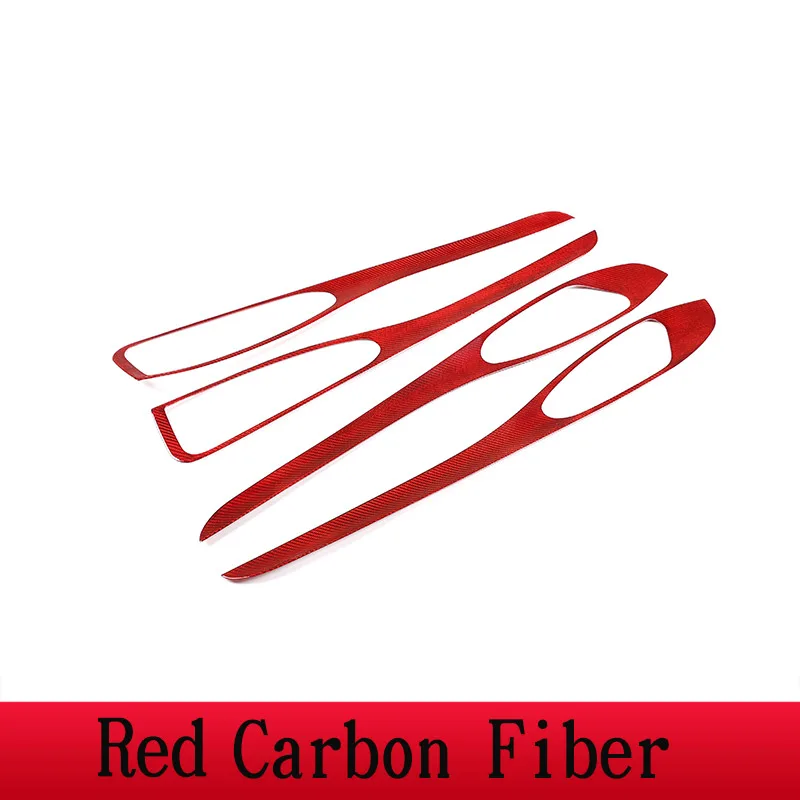 Red Carbon Fiber Настоящее углеродное волокно для Alfa Romeo Stelvio, отделка салона автомобиля, дверная панель, накладка, аксессуары - Название цвета: Red Carbon Fiber