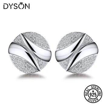 

Dyson 925 Sterling Silver Earring Micro Pave Clear Zircon Russian Style English Lock Clip Earrings Women Girl Gift Fine Jewelry