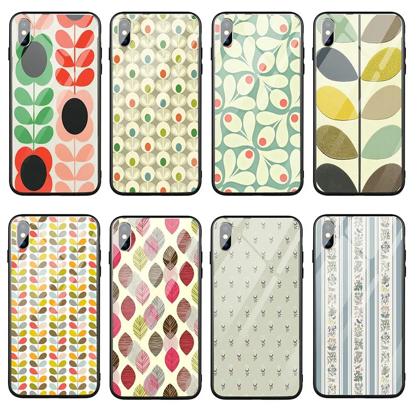 Unique Orla Kiely Art Tempered Glass Mobile Phone Cases Cover for iPhone 8 7 5 5S SE 2020 6S 6