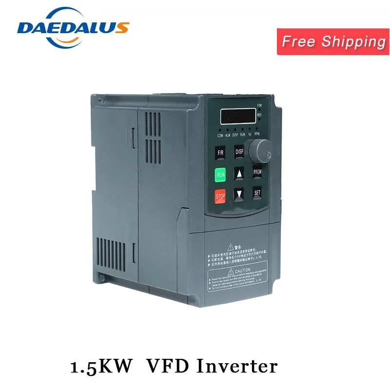 

Daedalus VFD inverter 1.5KW 220V / 110V single-phase input Three-phase output CNC spindle motor speed control VFD converter