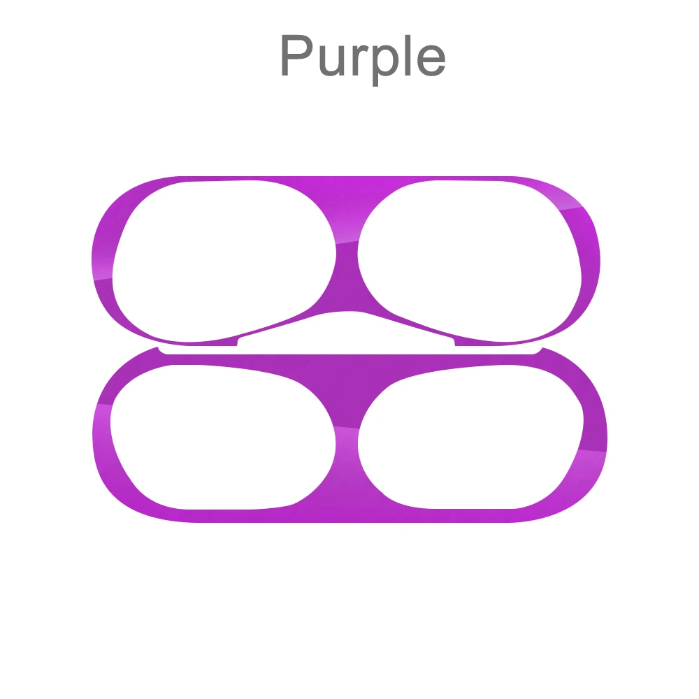 1 Набор защитная крышка металлического пленочного Стикеры железной стружки для защиты от пыли для AirPods1 или AirPods Pro Наушники кожи наклейка shell - Цвет: purple airpods pro