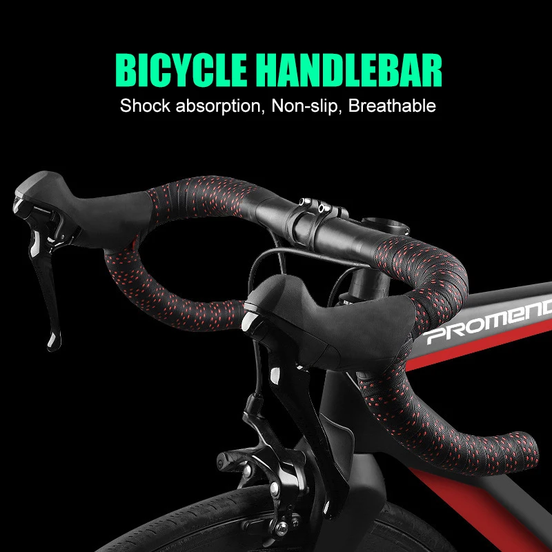 Bicycle Handlebar Tape Road Bike PU Leather Breathable Soft Bike Fixed Gear Belt