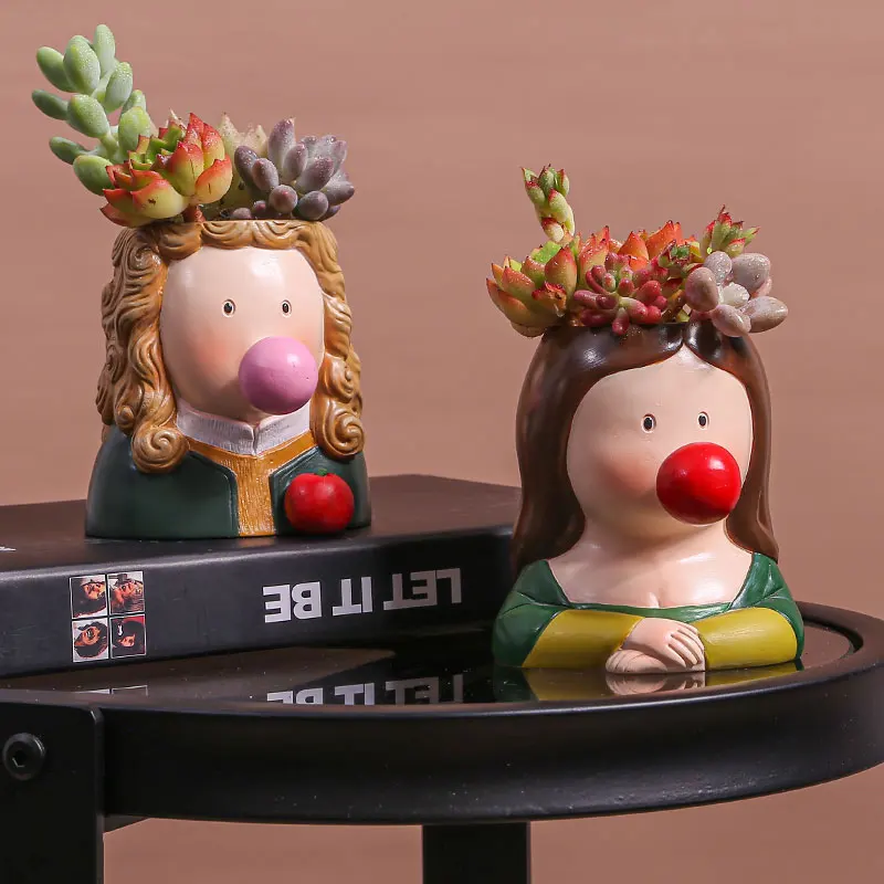 

Human Face Vase Succulent Flowerpot Nordic Creative Cartoon Plant Potted Personality Art Portrait Flower Decoration Ornaments