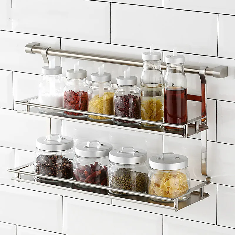  Hook wall hanging Kitchen pendant kitchen 304 stainless steel seasoning rack 304 Stainless Steel wa - 4000151229103