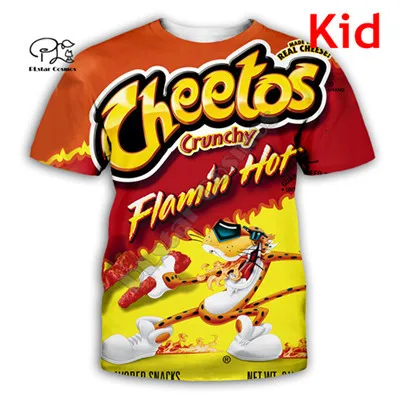 Kids t shirts Одинаковые комплекты для семьи костюм снэки cheetos 3D Толстовка/Sweathsirt/футболка/застежки-молнии/жилет для мамы, папы и мамы, сына и дочери, единый стиль детские Мужской пуловер - Цвет: Kids t shirts
