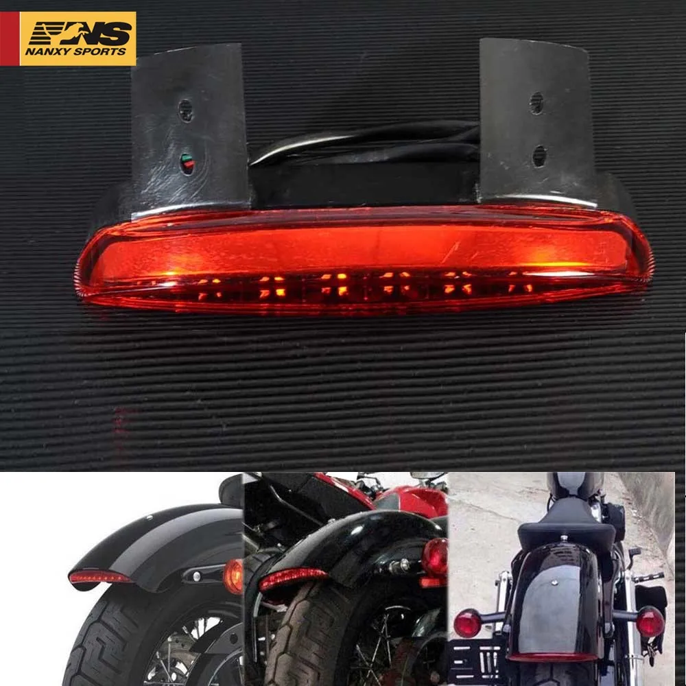 

Bike Motorcycle Lights Rear Fender Edge Red LED Brake Tail light Motocycle For Harley Touring Sportster XL 883 1200 Cafe Racer