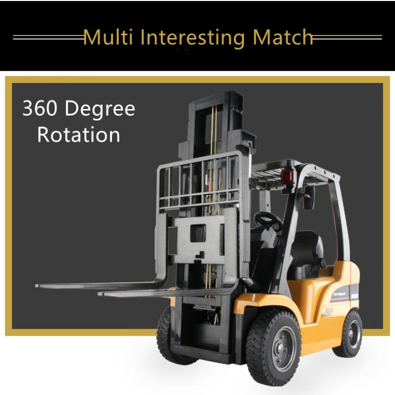 1:10 8-CH Remote Control Forklift Truck 360 Degree Rotation 100M Control 30Mins Flight Time Simulation Light Alloy Made RC Toy 2
