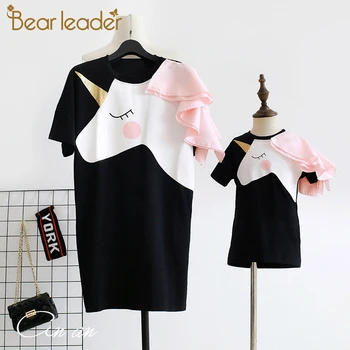 

Bear Leader Casual Girls Unicorn Dress Mom and Daughter Dress Fmaily Look Matching Mother Daughter Dresses Mommy and Me Clothes