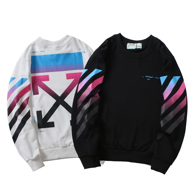 

High Quality off White Arrowhead Printed Oversize round Neck Sweater