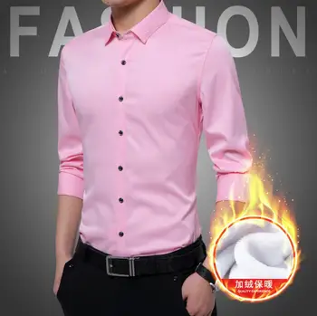 

New 2020 business long-sleeved men's shirt maa1 plus velvet warm shirt youth business shirt velvet thickening 2019k-8