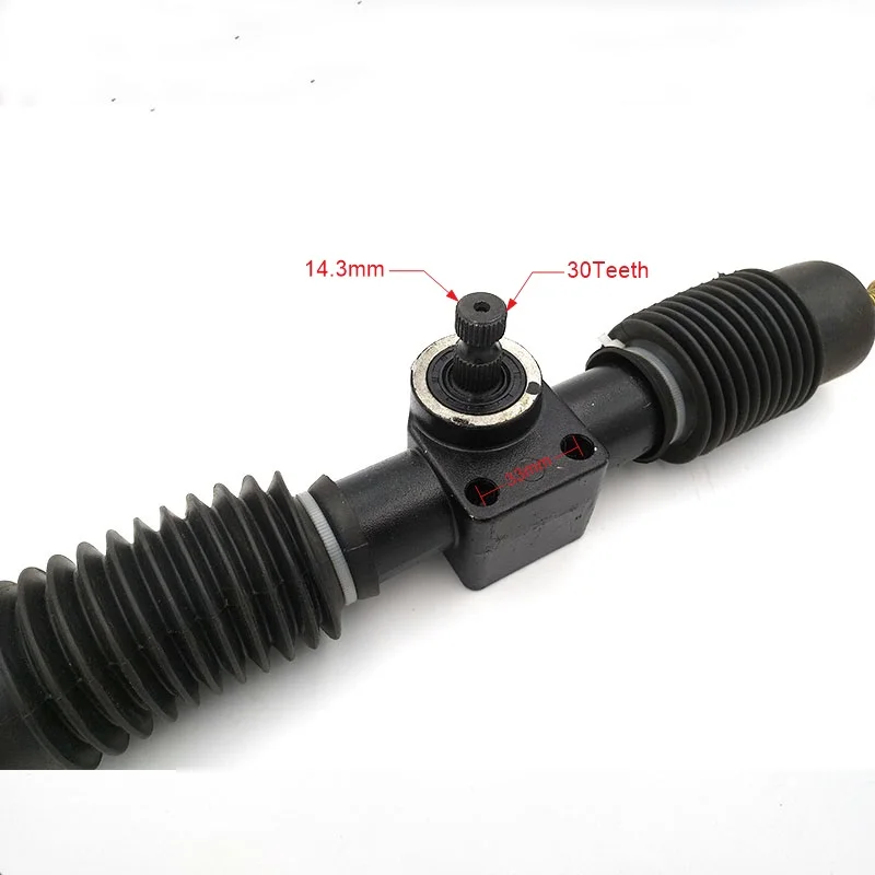 DIY Go Kart Karting Four Wheel 3CM 1.4 Circle Metal ATV Steering Rack Box Pinion 330mm/420mm M10 Full steel Power Steering Gear