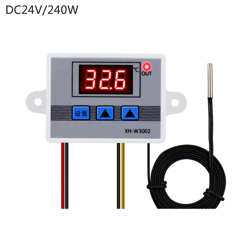 24V 240W Микрокомпьютер светодиодный Контроль температуры XH-W3001 для инкубатора охлаждения и нагрева термостата с зондом 10A 12/24/110/220 В переменного тока - Цвет: 24V 240W