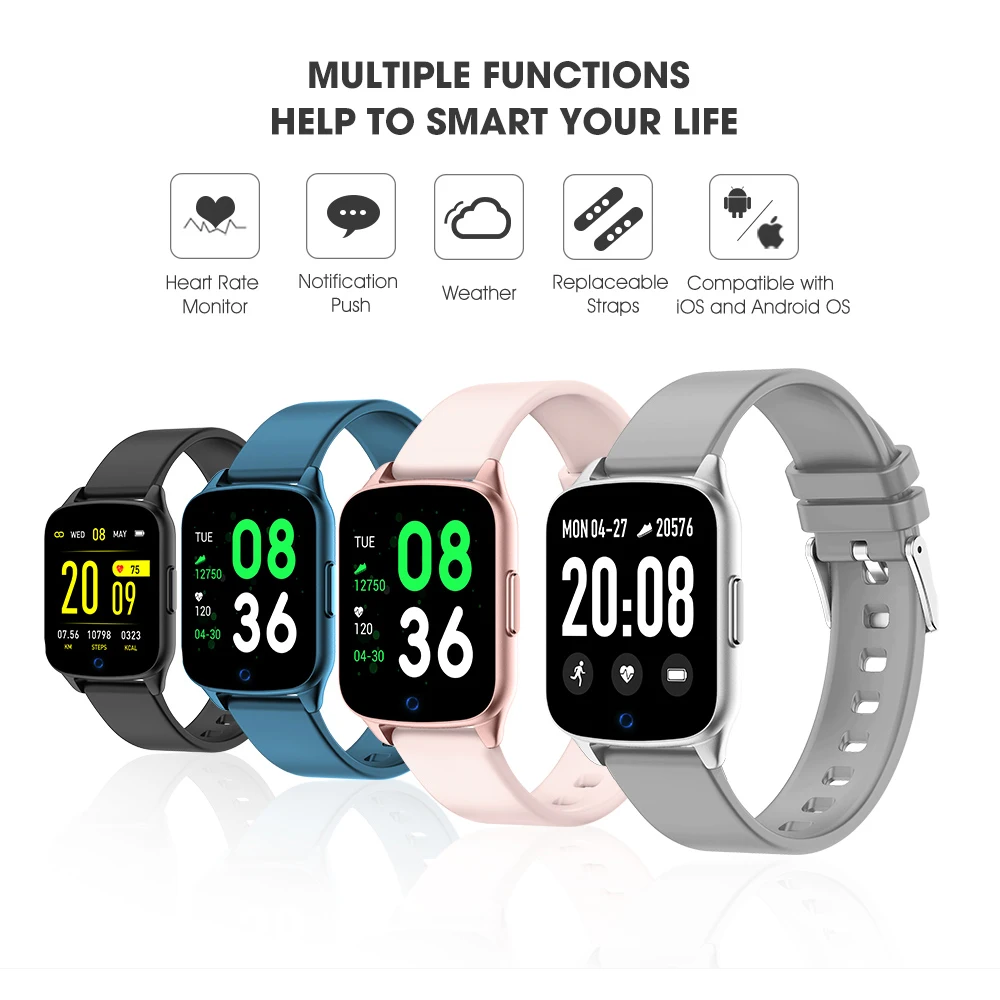 Skup LOKMAT Sport wodoodporny SmartWatch kobiety pulsometr Bluetooth inteligentny zegarek mężczyźni połączeń przypomnienie dla android ios