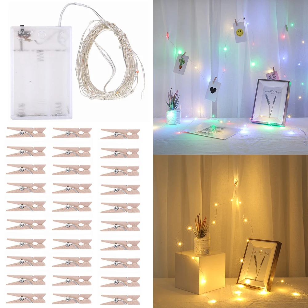 2 м 20LED цепи на батарейках, Висячие гирлянды для фотографий, вечерние, свадебные, уличные, для фотосъемки, для дома, для спальни