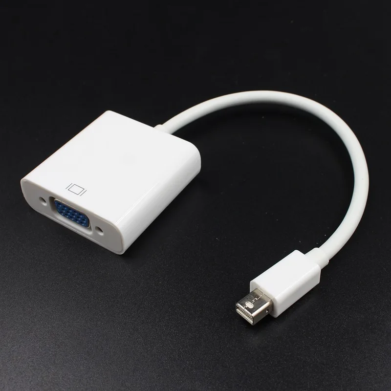 Для MacBook Air Pro iMac Mac Mini Thunderbolt Mini display port Mini DP To VGA Кабельный адаптер 1080P(белый