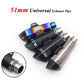 

51mm Universal Akrapovicc Motorcycle Exhaust Pipe Escape Moto DB Killer Modified Muffler For YZF MT09 r25 Scooter Bike Motocross