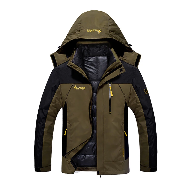 Мужская Уличная походная куртка зимняя пуховая 2 в 1 для альпинизма треккинга