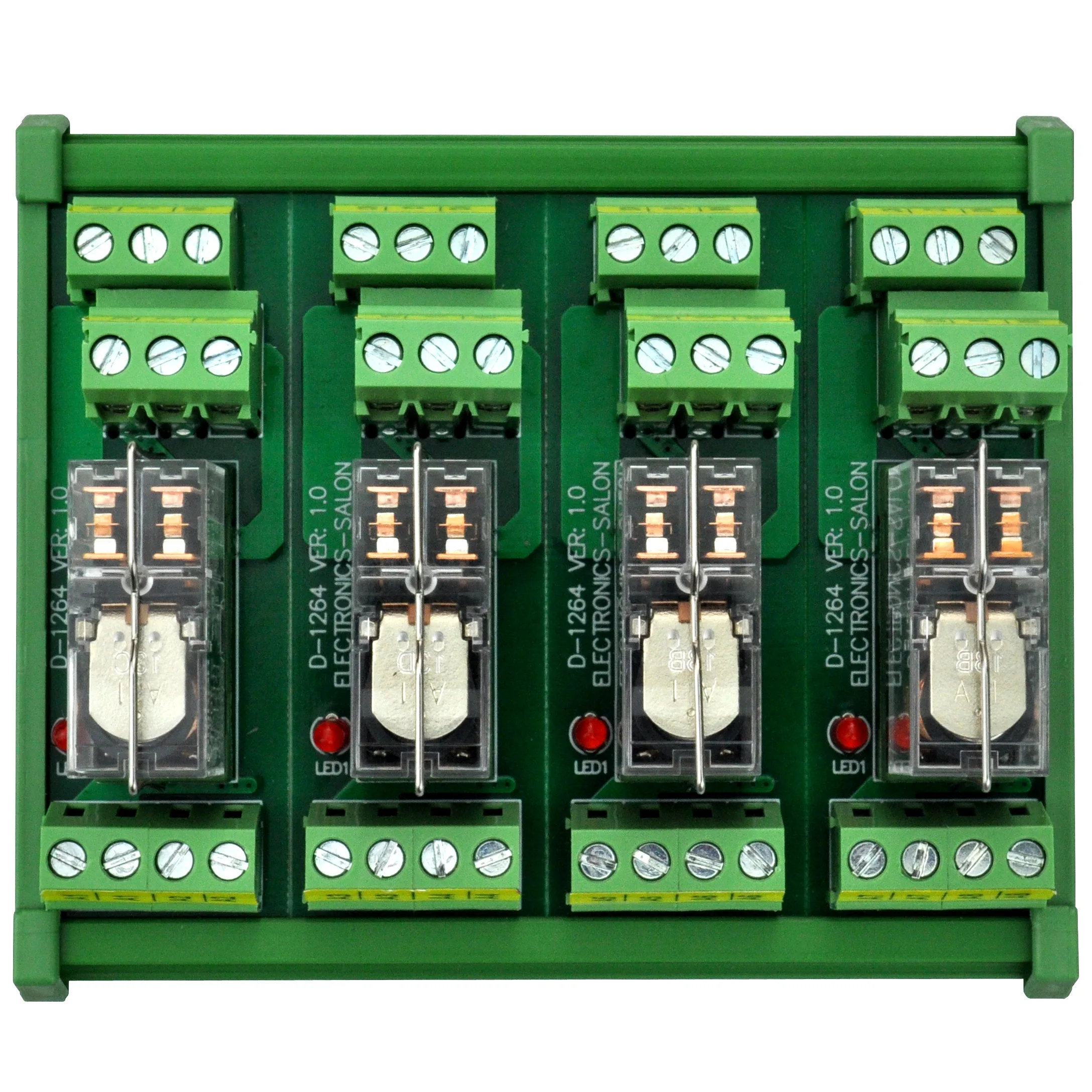 Электроника-салон DIN рейку крепление AC/DC 12V управления 4 DPDT 5Amp Подключаемый модуль интерфейса реле питания