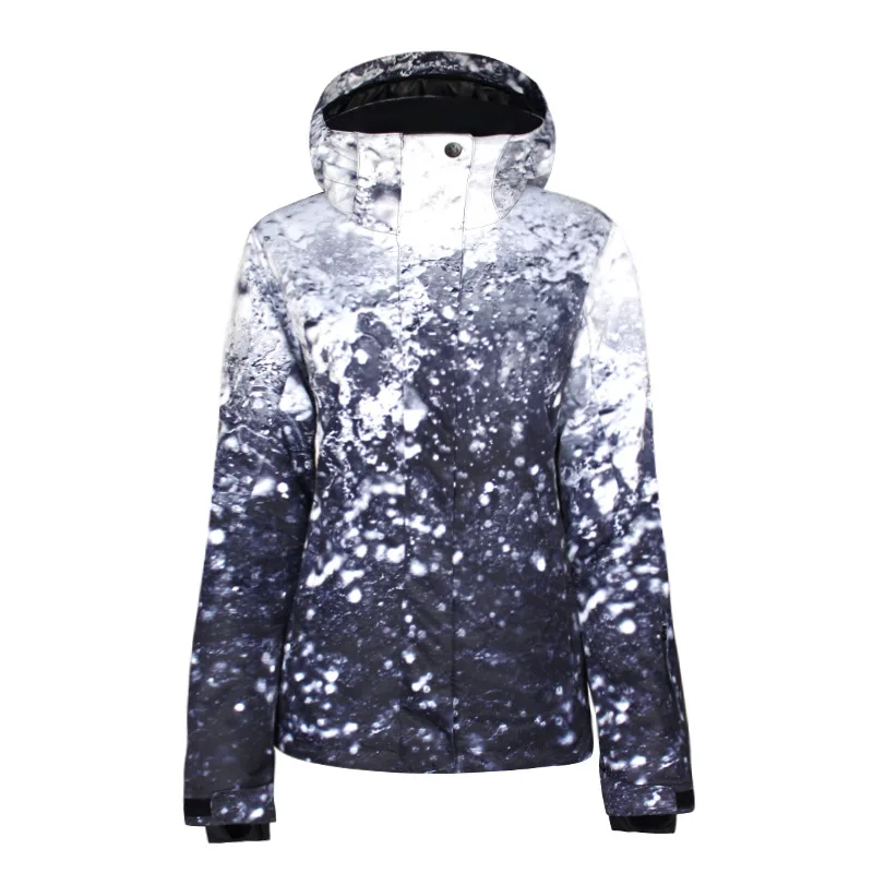 SMN Женская лыжная куртка зимняя теплая спортивная одежда с цветочным принтом ветрозащитная водонепроницаемая куртка для катания на лыжах и сноуборде зимняя куртка - Цвет: a