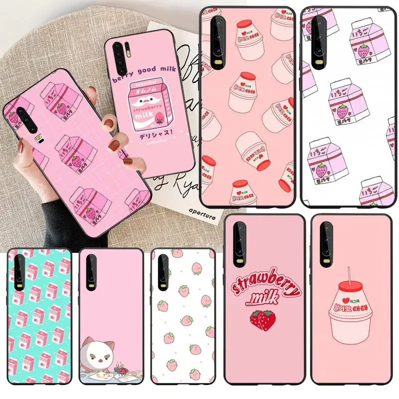 NBDRUICAI Kawaii японский клубничный молочный чехол для телефона Huawei P30 P20 Mate 20 Pro Lite Smart Y9