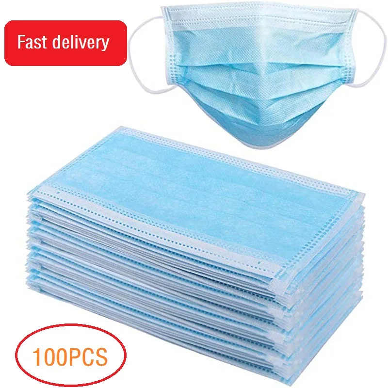 

20 pcs 3-layer mask Meltblown Non-woven Dust Mask Dustproof As KN95 Anti Protective mask Disposable mouth mask dustproof cloth