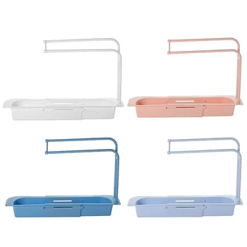 

Storage Rack Rack Telescopic Expandable Plastic Gray Storage Drain Basket Kitchen Storage Multifunctional 4 Colors PP