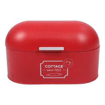 

American Style Household Hinged Lid Durable Retro Kitchen Tin Bread Food Snacks Bread Bin Holder Container Storage Box