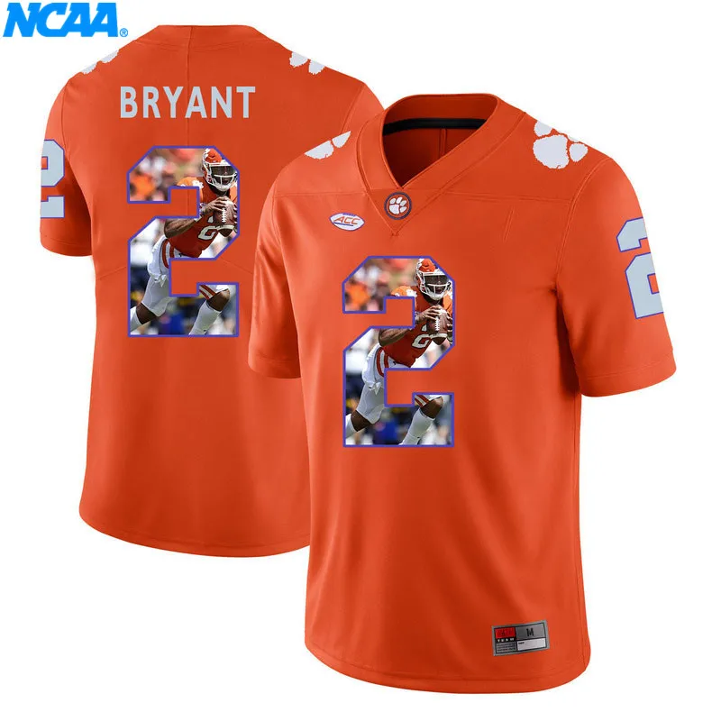 Новое поступление, высокое качество, Clemson Tigers Leggett#16 Bryant#2, футболки для колледжа, ограниченная серия, майки, S-XXXL